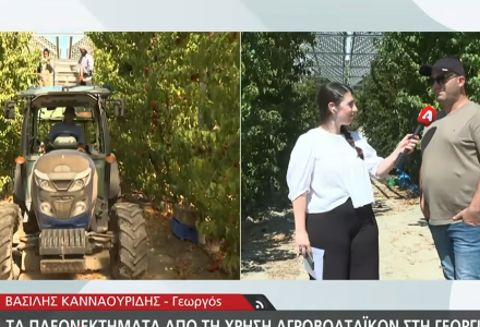 Εφαρμογή αγροφωτοβολταϊκού συστήματος Brite Solar σε καλλιέργεια νεκταρινιών στον Αγρό της Κύπρου.